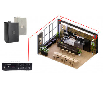 Акустична система для кав'ярні 2 настінних динаміка BOSCH